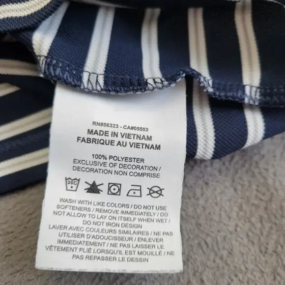 NIKE Shirt Polo Mens XL Blue DriFit Golf Striped Gray White Performance Business - Picture 12 of 14